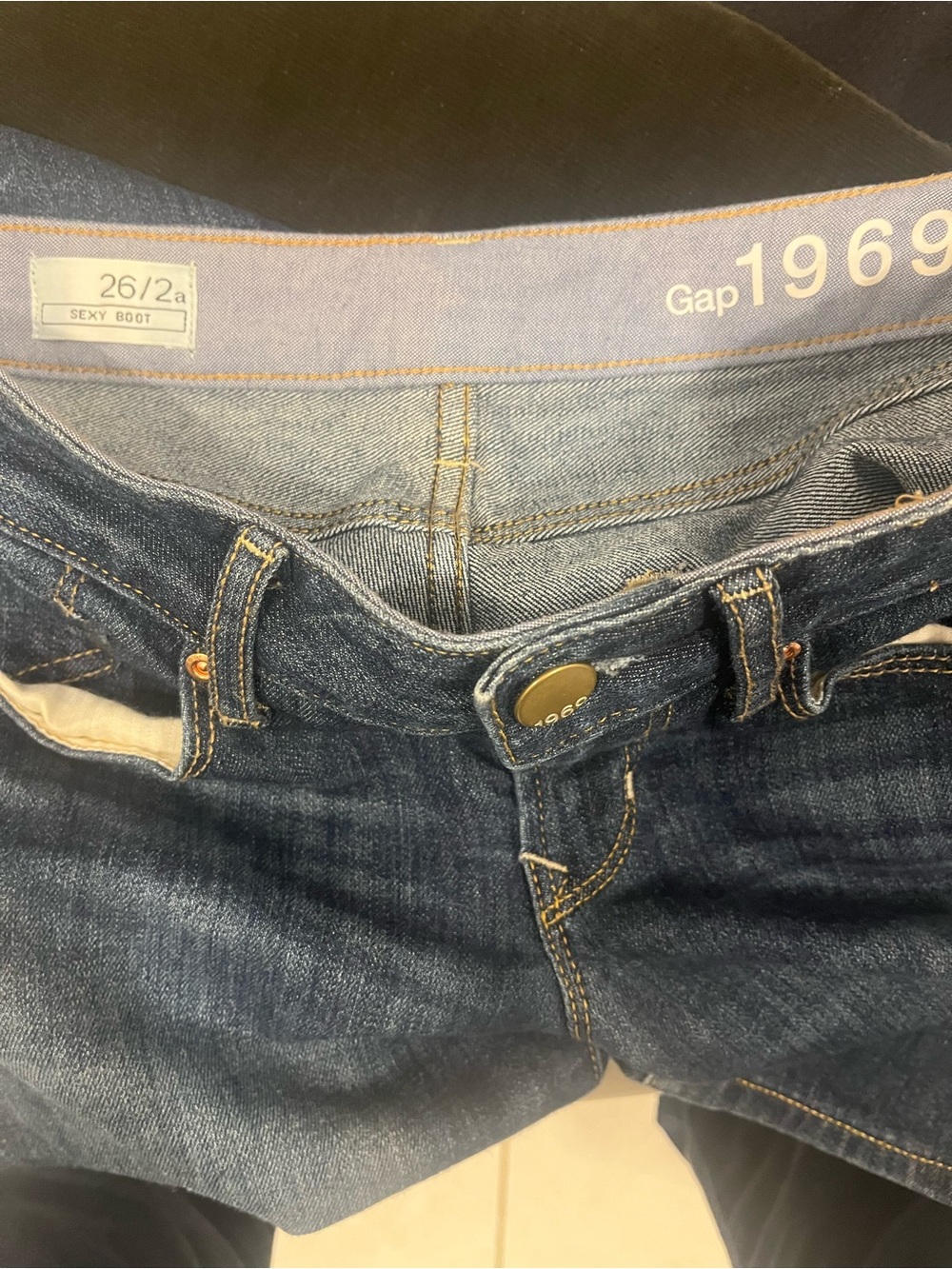 GAP Women's Bootcut Jeans in Dark Blue Denim
